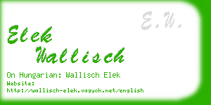 elek wallisch business card